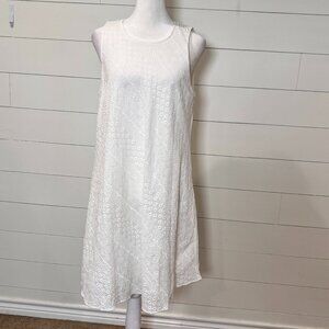 Calvin Klein White Eyelet Sleeveless Dress Size 8